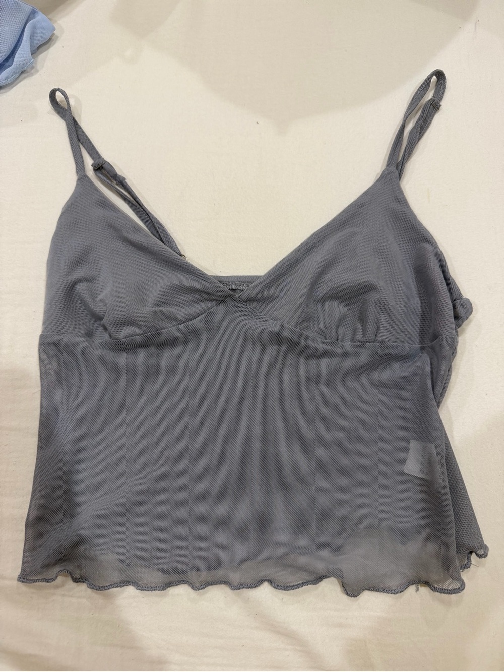 Gray/Blue Mesh Cami Top